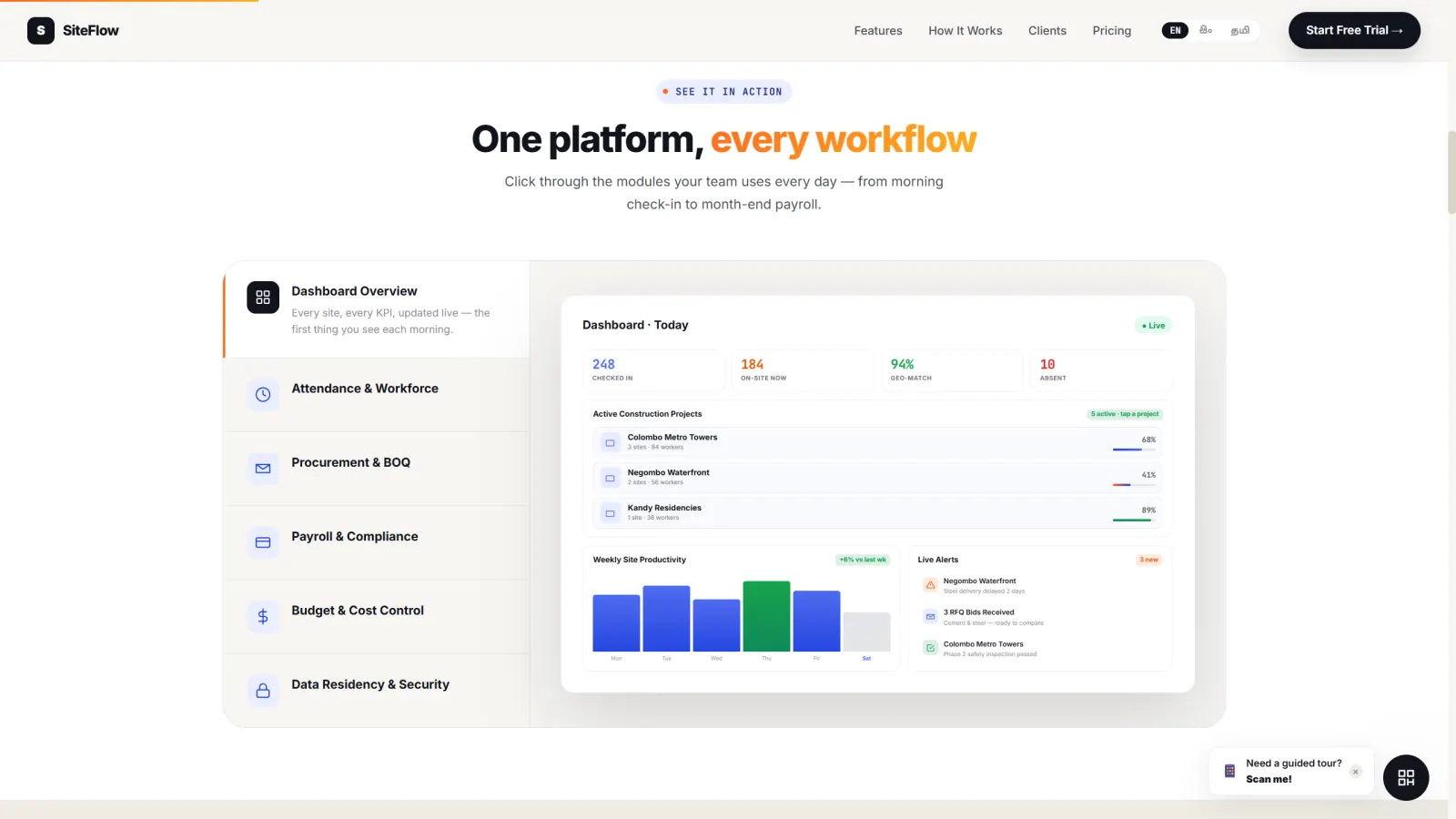 SiteFlow Construction ERP screen 2